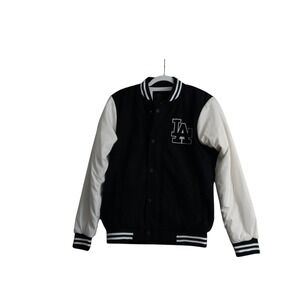 Adidas Los Angeles LA Dodgers Varsity Jacket Black‎ White Mens L Baseball